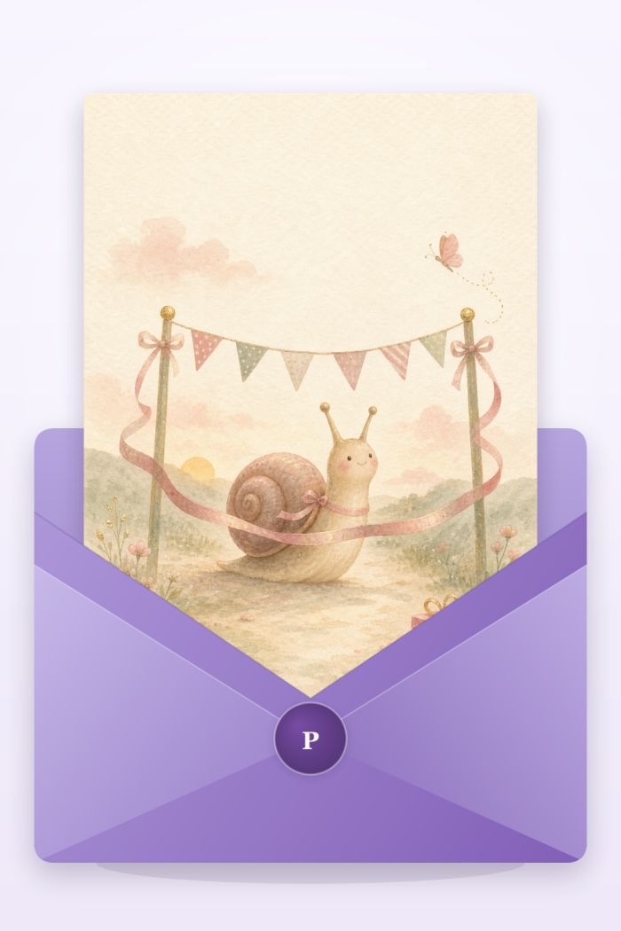 Snail Race — elegant style congratulations greeting card