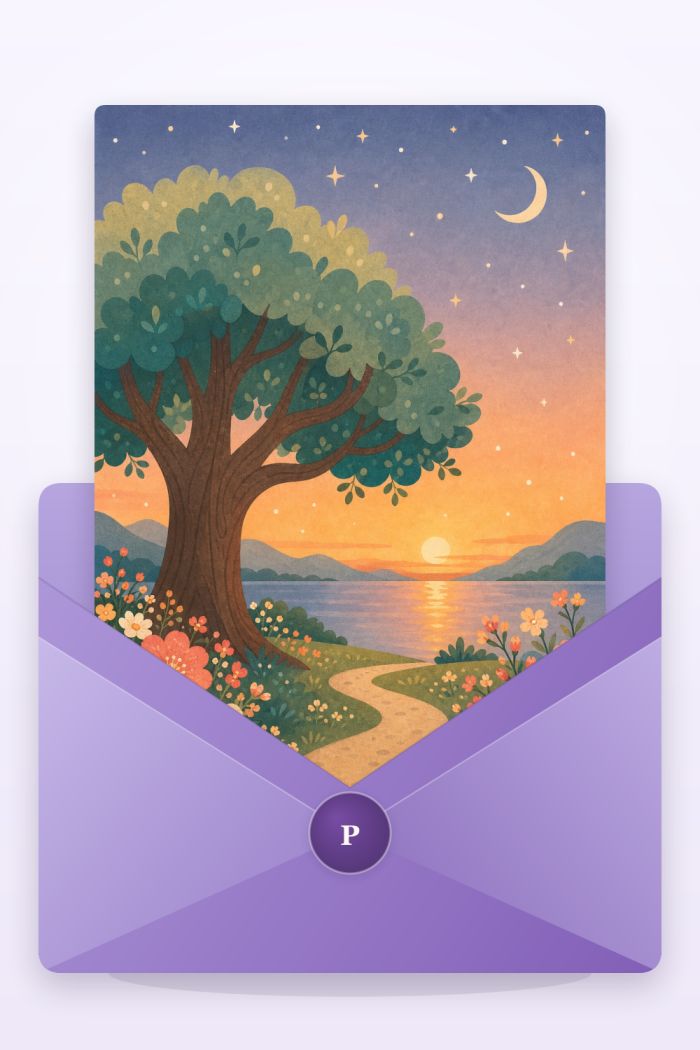 Tranquil Path — artistic style condolences greeting card