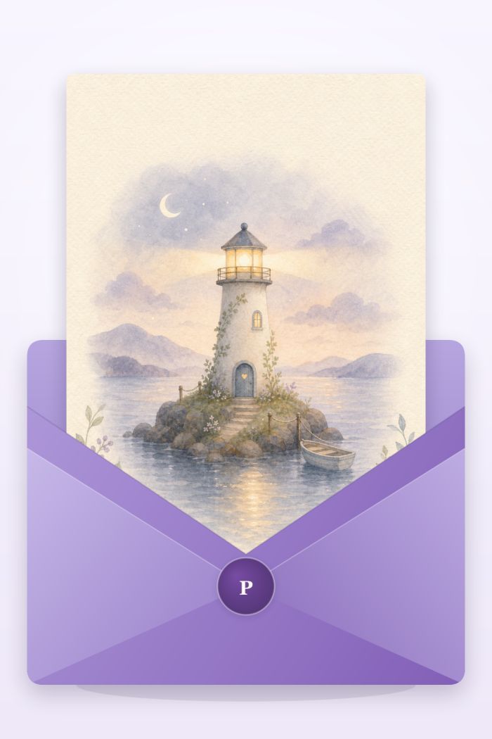 Lighthouse Haven — artistic style sympathy greeting card