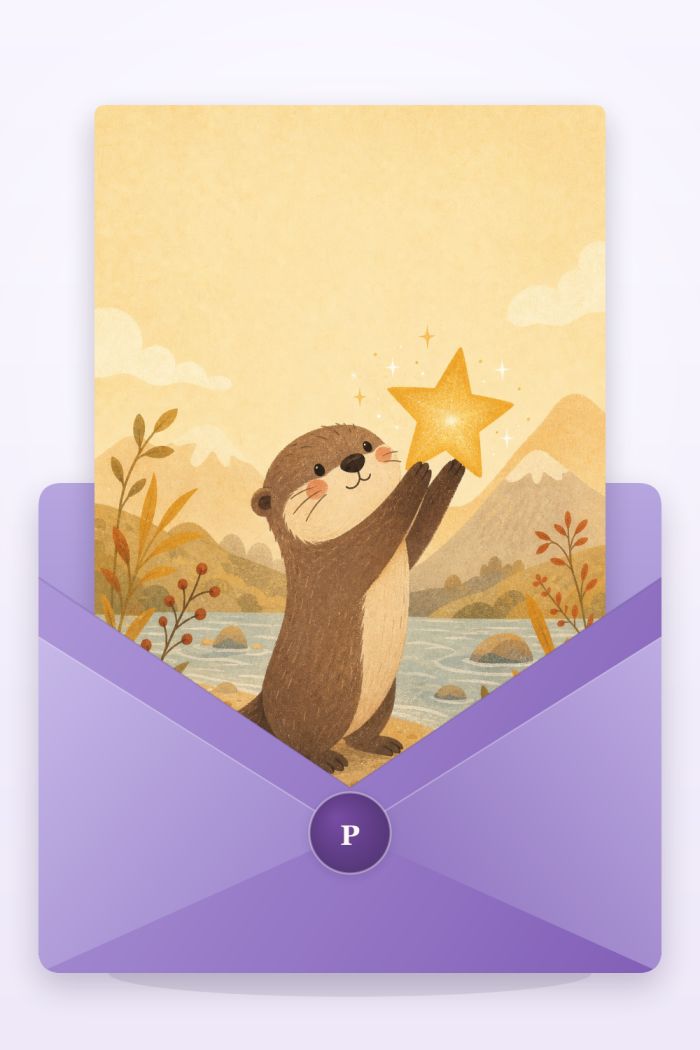 Star Otter — calm style congratulations greeting card