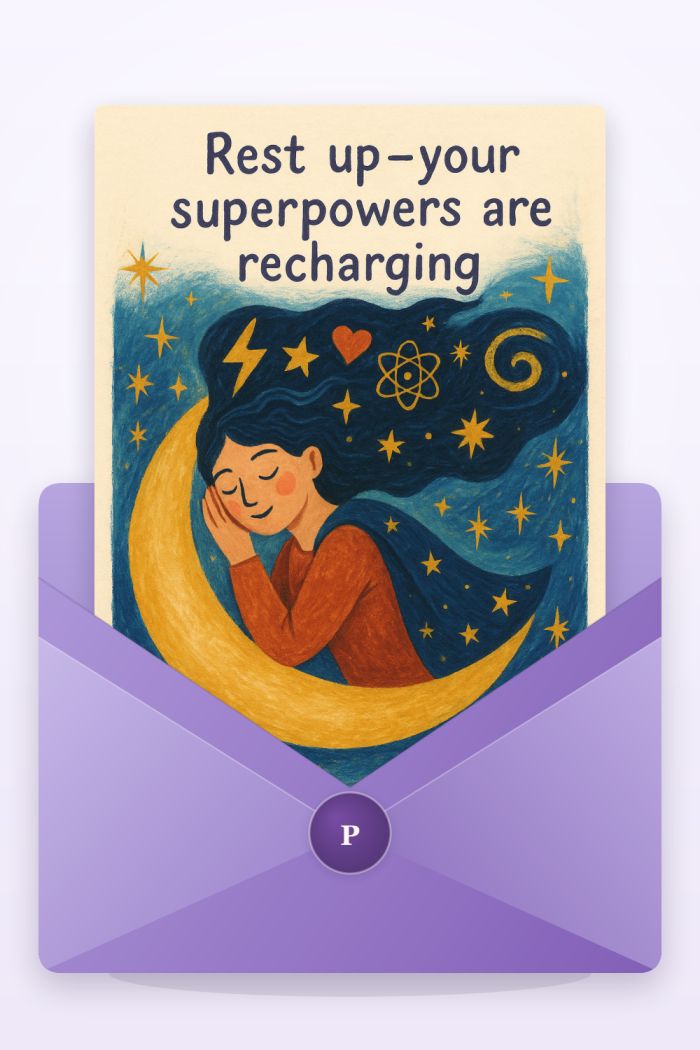 Superhero Pajamas — artistic style get well soon greeting card