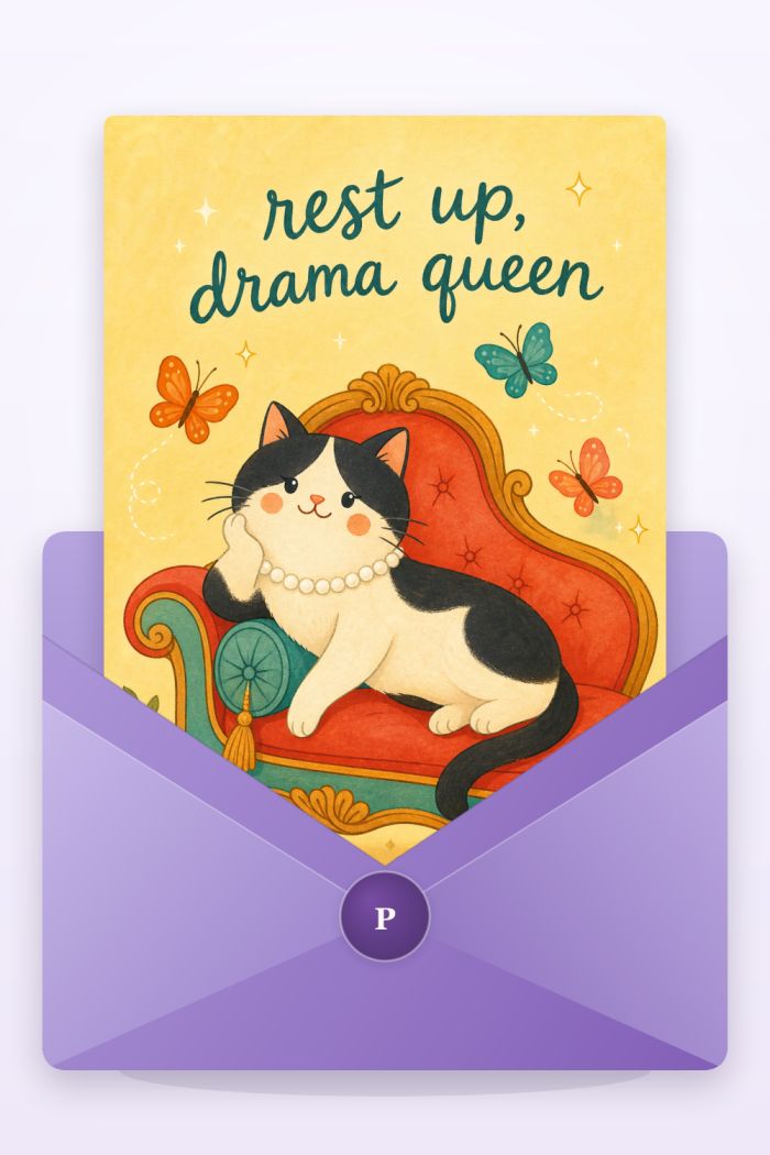 Royal Relaxation — colorful style get well soon greeting card