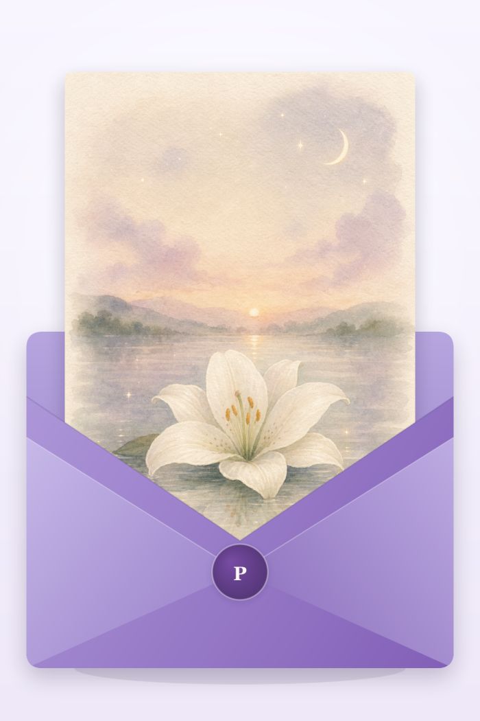 Gentle Reflection — calm style condolences greeting card