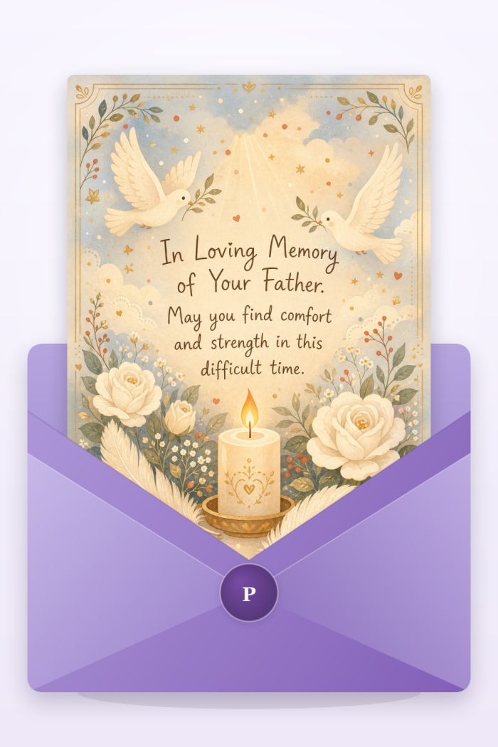 Warm Candlelight — elegant style condolences greeting card