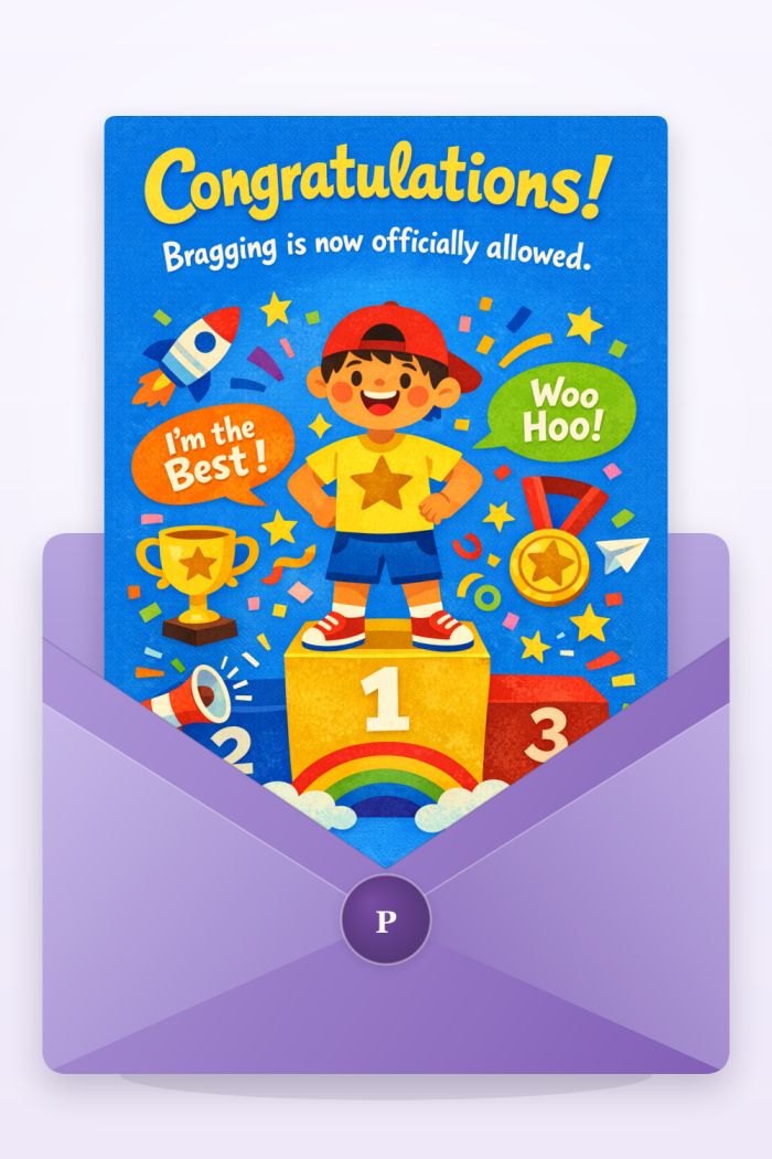 Number 1 — congratulations greeting card