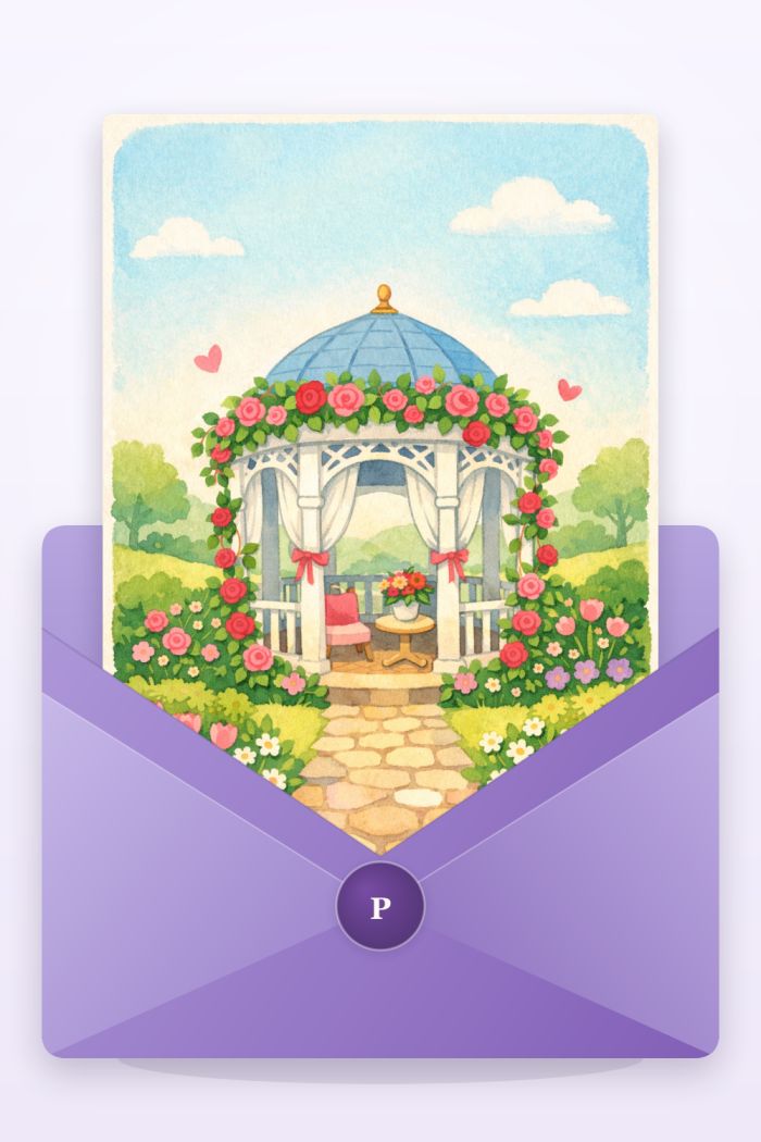Love Gazebo — artistic style anniversary greeting card