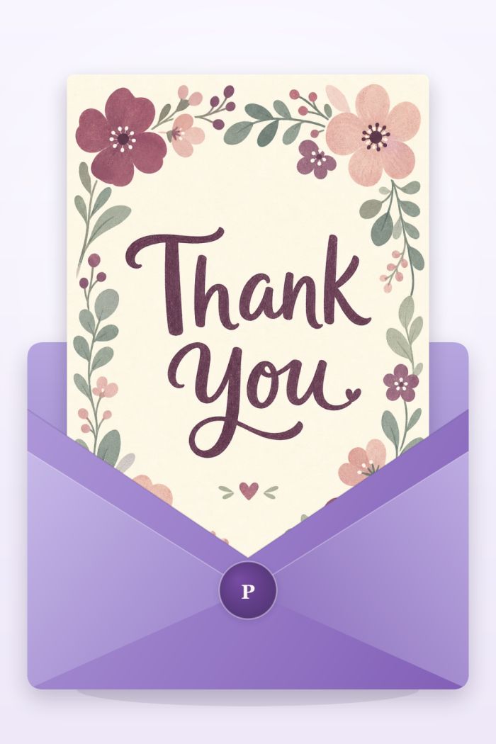 Grateful Glow — elegant style thank you greeting card