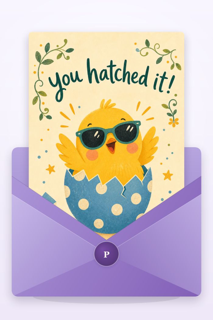 Cool Chickadee — colorful style congratulations greeting card