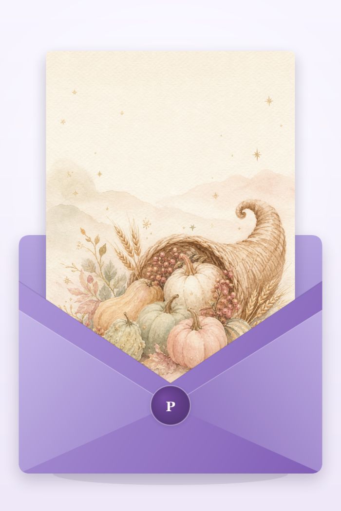 Autumn Harvest — elegant style thanksgiving greeting card