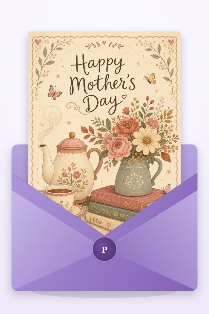 Tea Arrangement — elegant style mother's day greeting card
