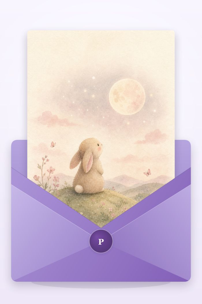 Moon Gazing — thinking of you greeting card