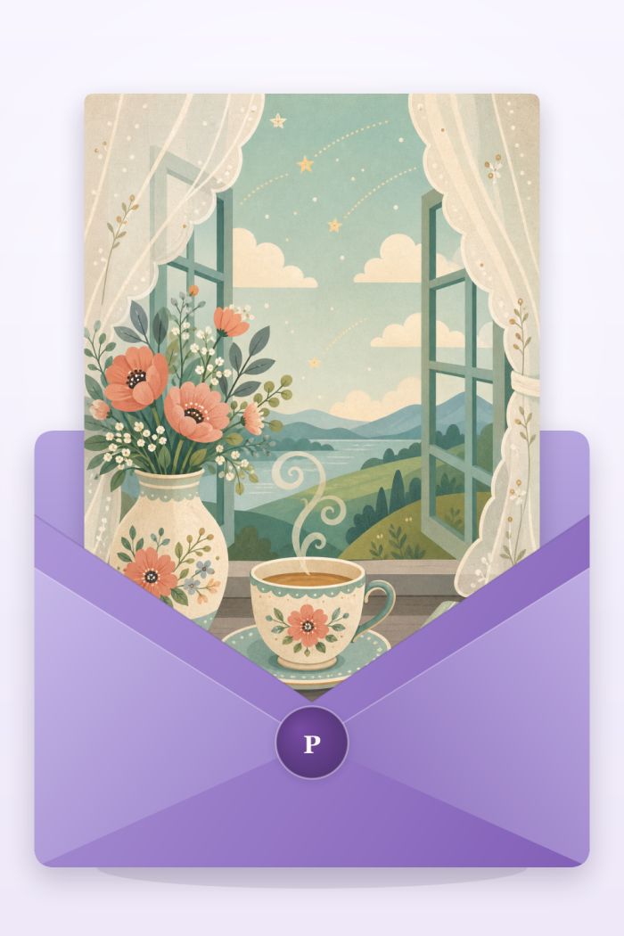 Cozy Window — thinking of you greeting card