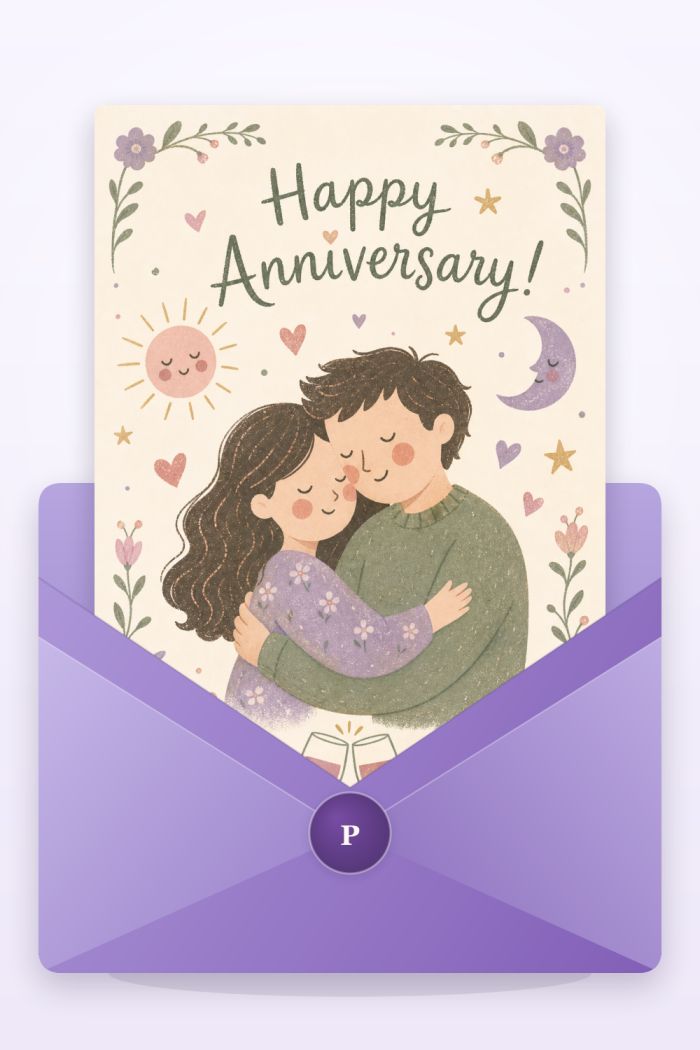 Lace Hearts — minimal style anniversary greeting card