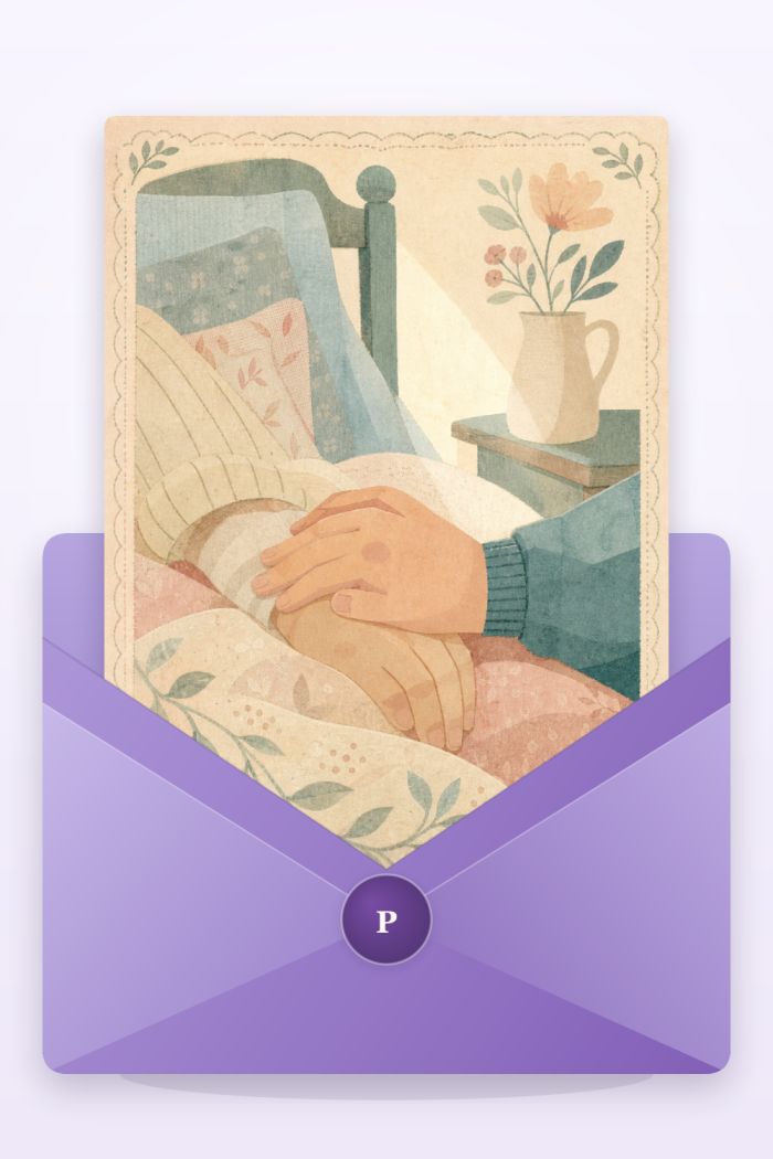 Gentle Comfort — artistic style get well soon greeting card