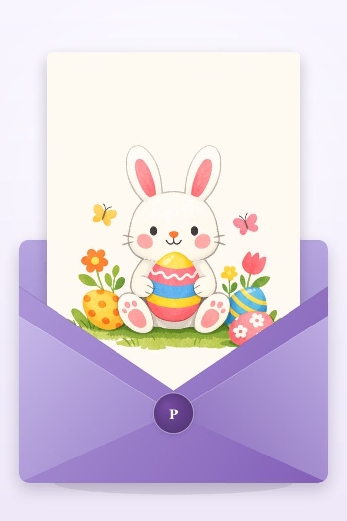 Gentle Bunny — minimal style easter greeting card