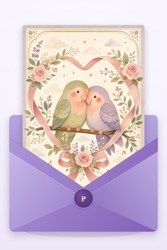 Loving Doves — elegant style anniversary greeting card