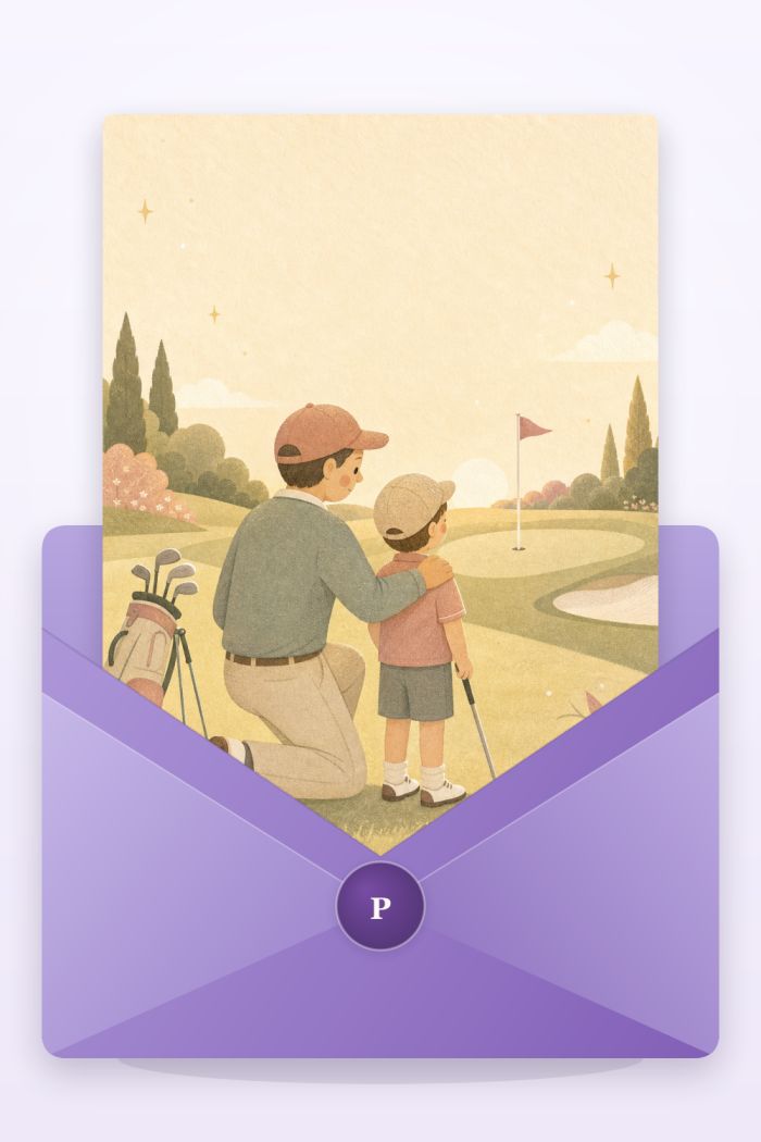 Golf Buddies — minimal style father's day greeting card