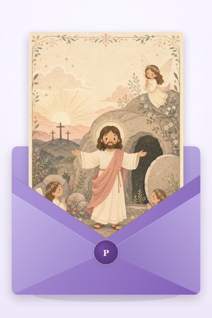 Easter Blessings — elegant style easter greeting card