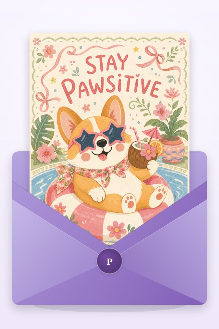 Chill Corgi — encouragement greeting card