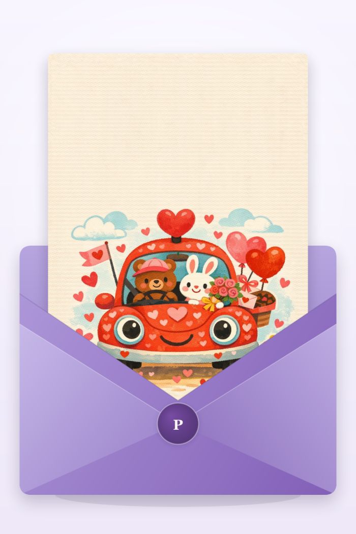Playful Hearts — valentine's day greeting card