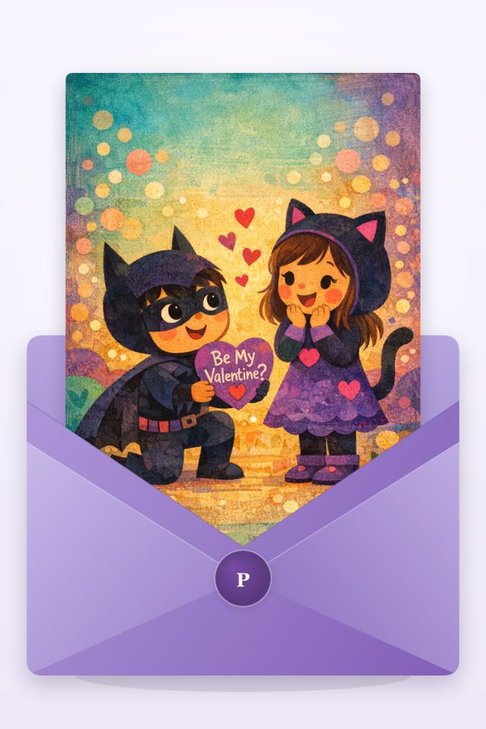 Puurrfect Superhero — valentine's day greeting card