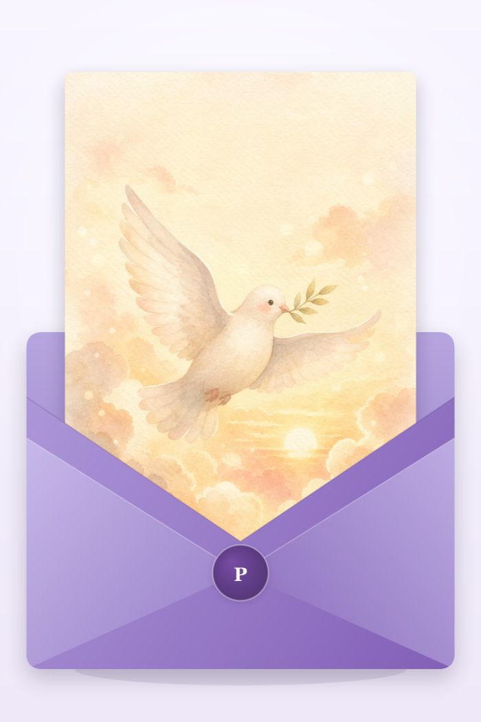 Peace Dove — calm style sympathy greeting card